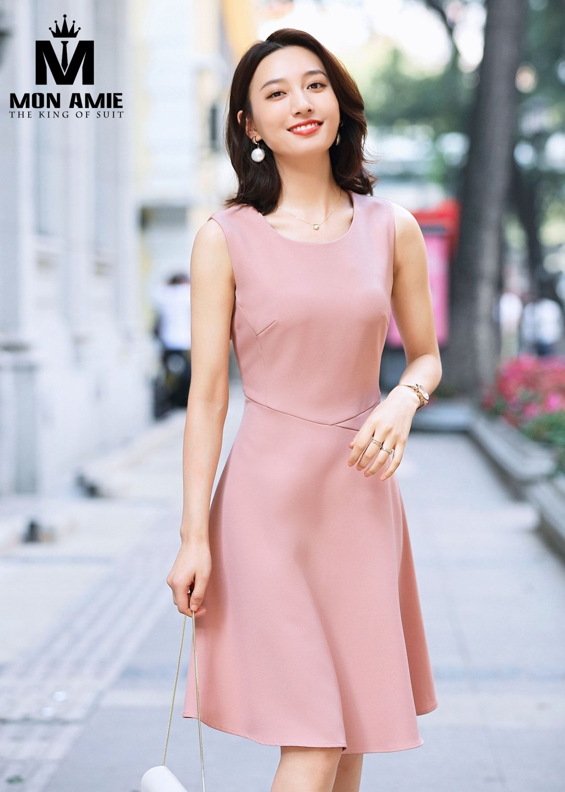 Babypink Basic A Line Sleeveless Dress 